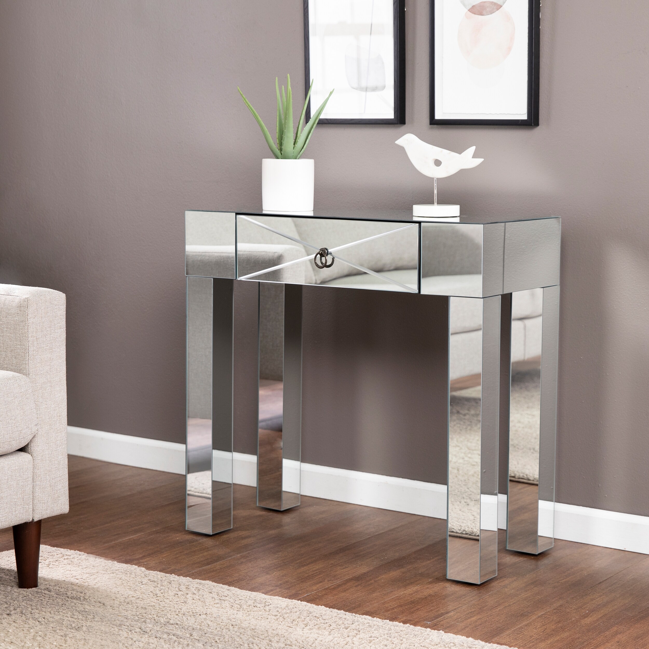 SEI Furniture Cresno Glam Mirror Console Table