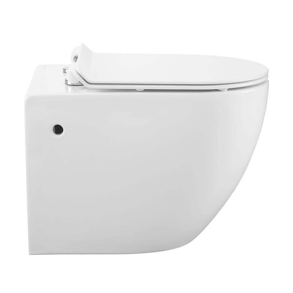 Swiss Madison St. Tropez Wall Hung Toilet Bowl 0.81.28 GPF Dual Flush Elongated in White SM-WT449