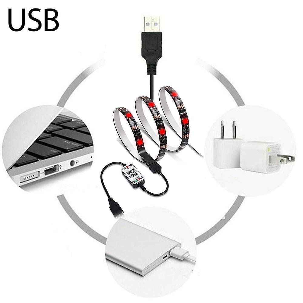 1-5m Bluetooth Control Usb Power Led Strip Dc 5v Rgb 5050 Flexible For Home Tv Light Desk Decor Screen Led Background Light