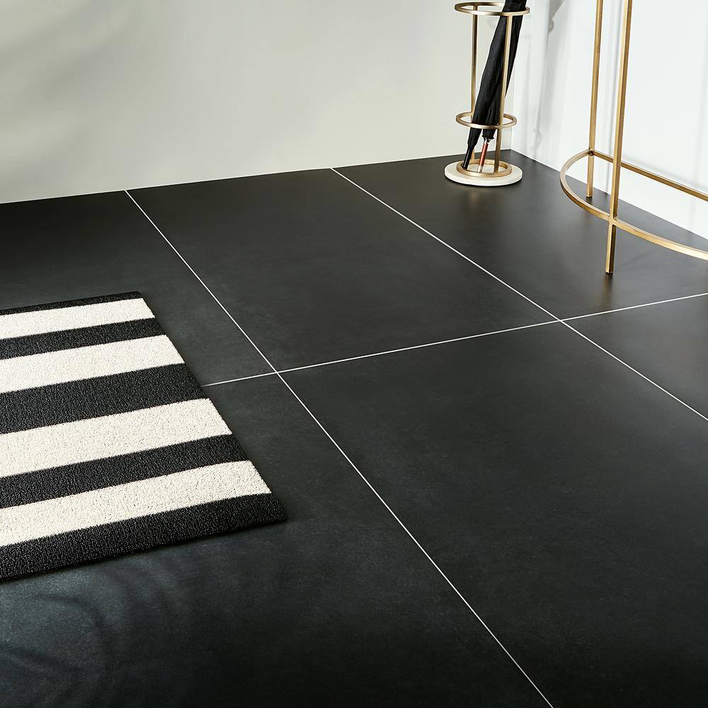 Ivy Hill Tile Stria Black 23.62 in. x 47.24 in. Matte Porcelain Floor and Wall Tile (15.49 sq. ft.Case) EXT3RD106201