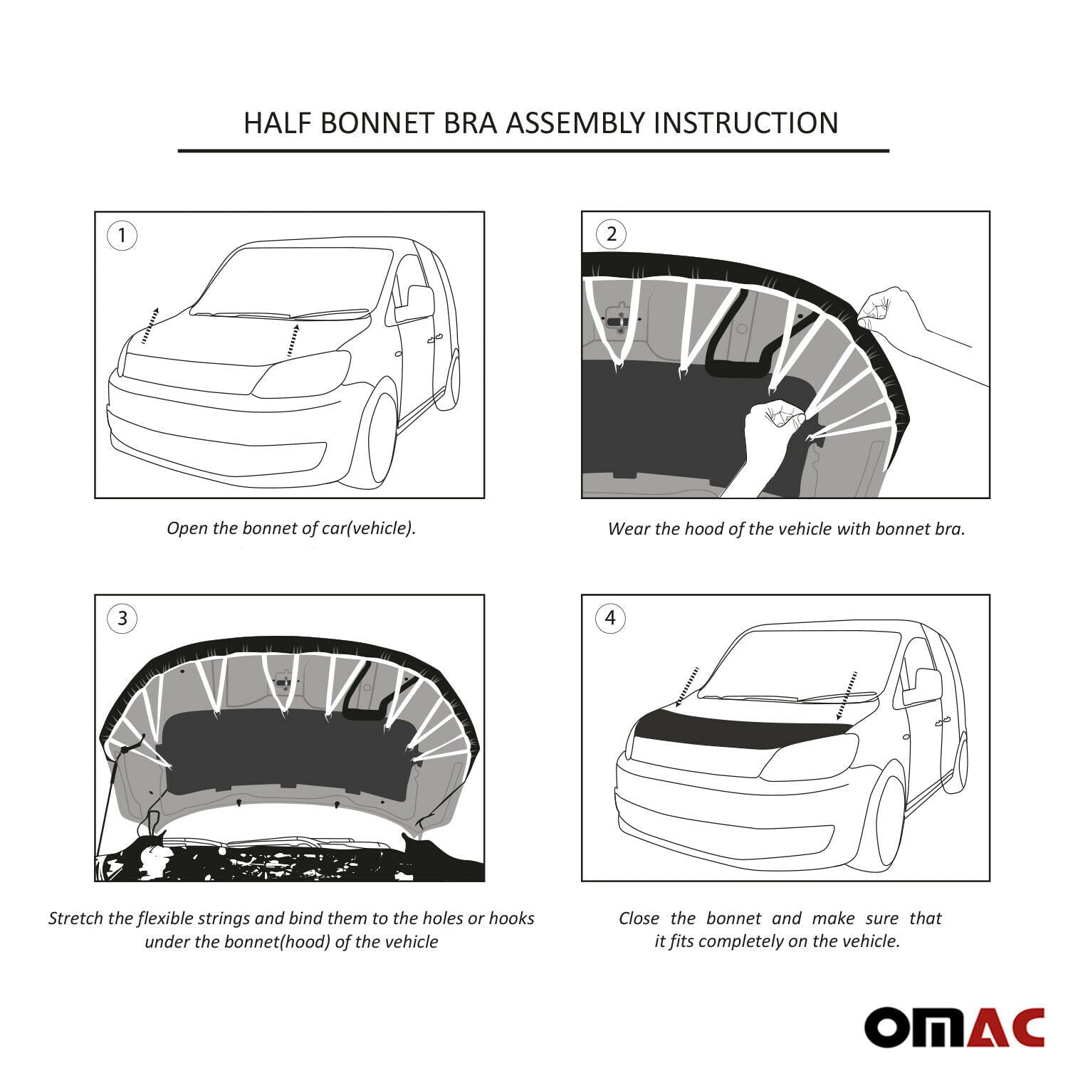 OMAC USA Carbon Hood Cover Mask Vinyl Bonnet Bra Protector for Honda Civic 1995-2000