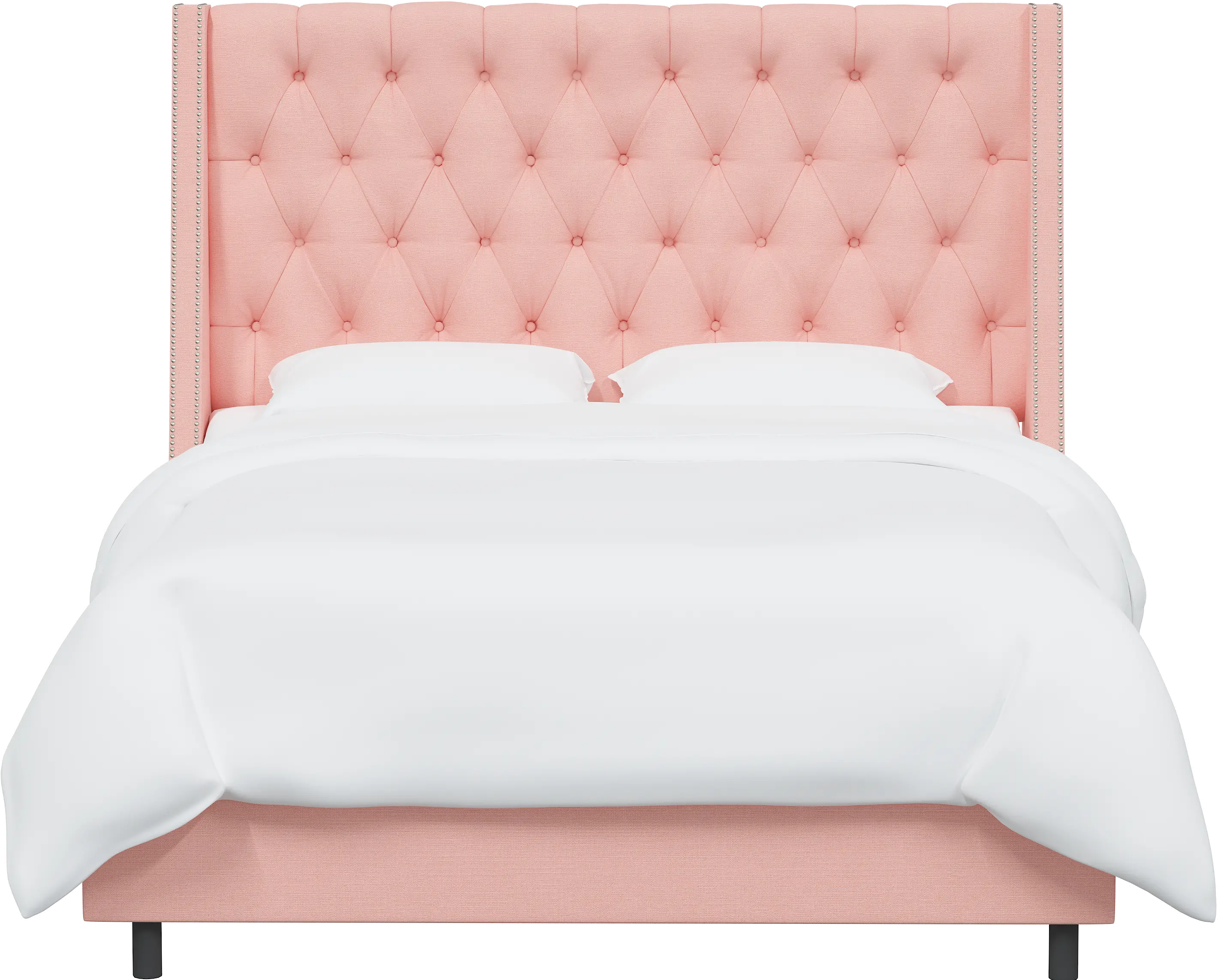 Riley Pink Flared Wingback Twin Bed - Skyline Furniture