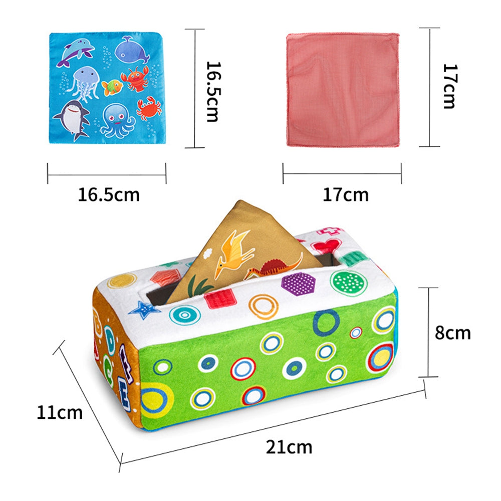 Baby Toys 6 to 12 Months - Montessori Toy for Babies and Toddlers Tissue Box Toy Learning Toy for 6 Months and up – Educational High Contrast Toy - Development STEM Toy - Baby Gift