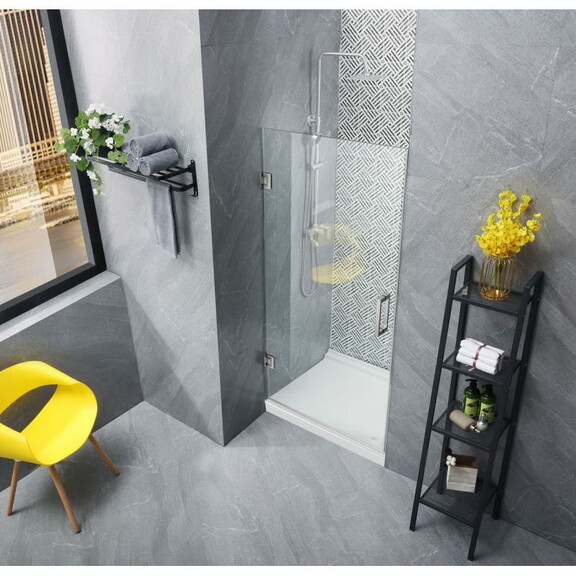 Hinged Frameless Glass Shower Door 31.5 32 in.W x ...