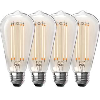 Feit Electric 100-Watt Equivalent ST19 Dimmable Straight Filament Clear Glass Vintage Edison LED Light Bulb Warm White (4-Pack) ST19100CLLED4