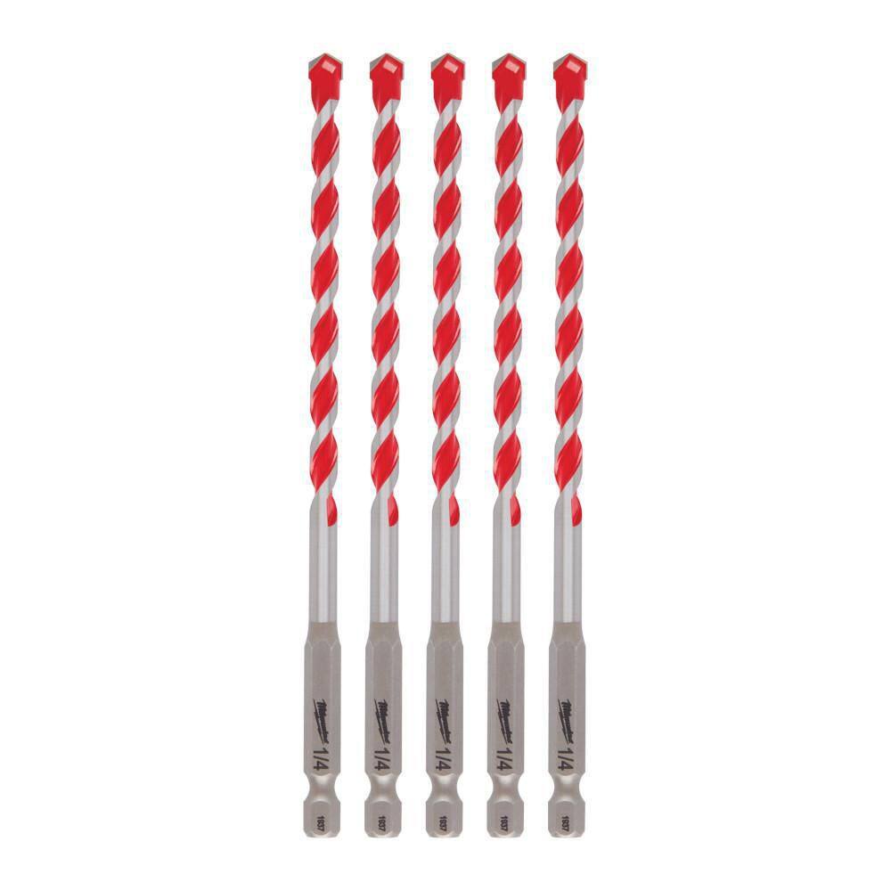 MW 14 in. SHOCKWAVE Carbide Hammer Drill Bits (5-Pack) 48-20-9162