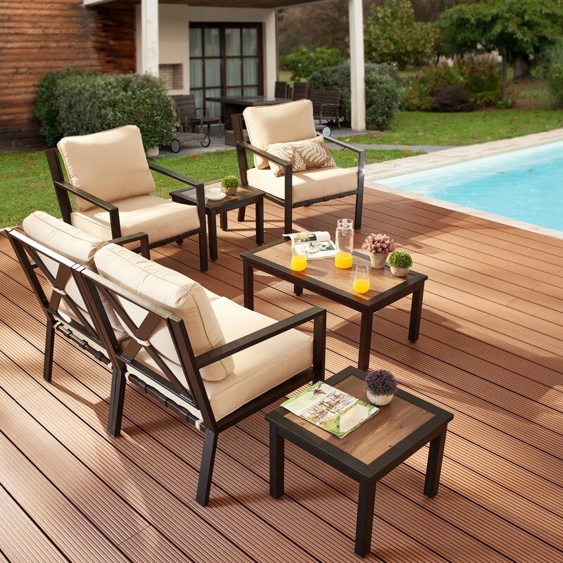 Patio Festival X Back 7 Piece Outdoor Conversation Set