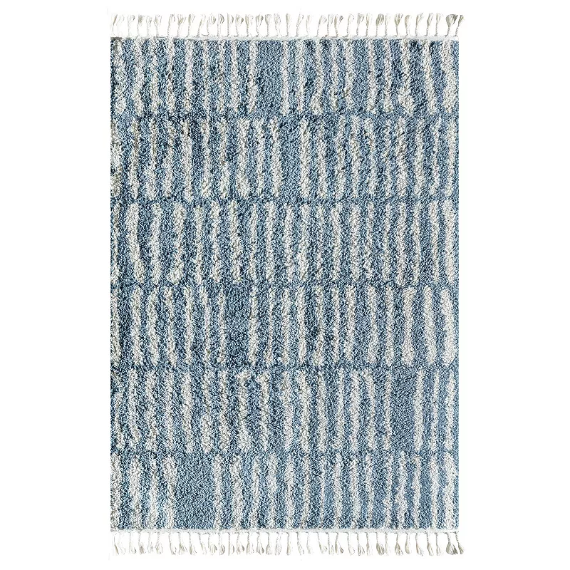 CosmoLiving Rugs America Cyprus Modern Stripe Night Odyssey Area Rug