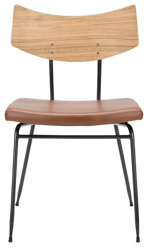 Soli Dining Chair Seared/Black Leather   Industrial   Dining Chairs   by Old Bones Co.  Studios  Houzz