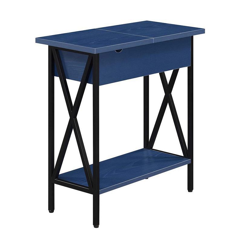 Convenience Concepts Tucson Flip Top End Table with Charging Station and Shelf