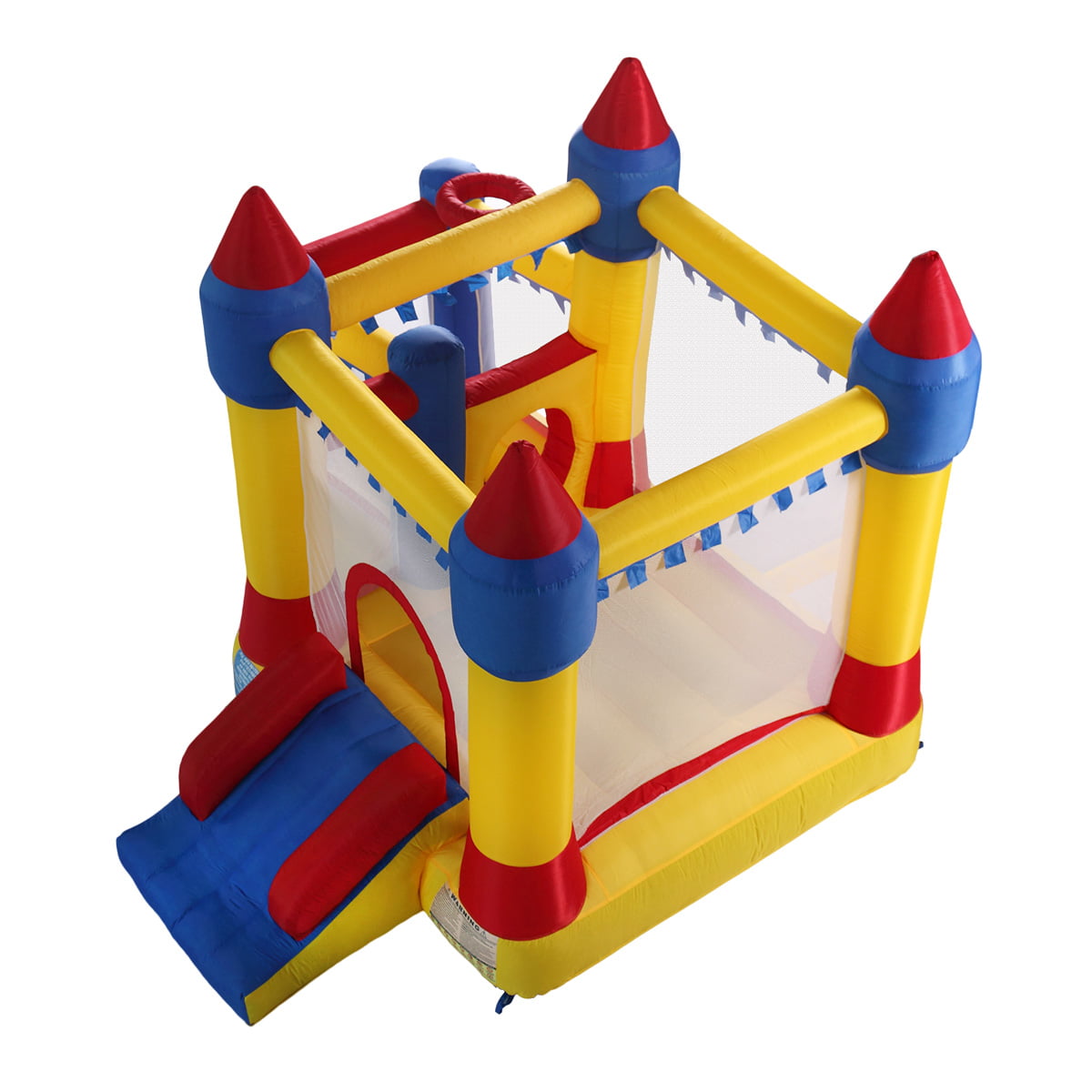 Pool Outdoor Garden Inflatable Bounce House Kid Jump and Slide Castle Bouncer with Trampoline Mesh Wall and Shooting Area Including Carry Bag Repair Kit Stake