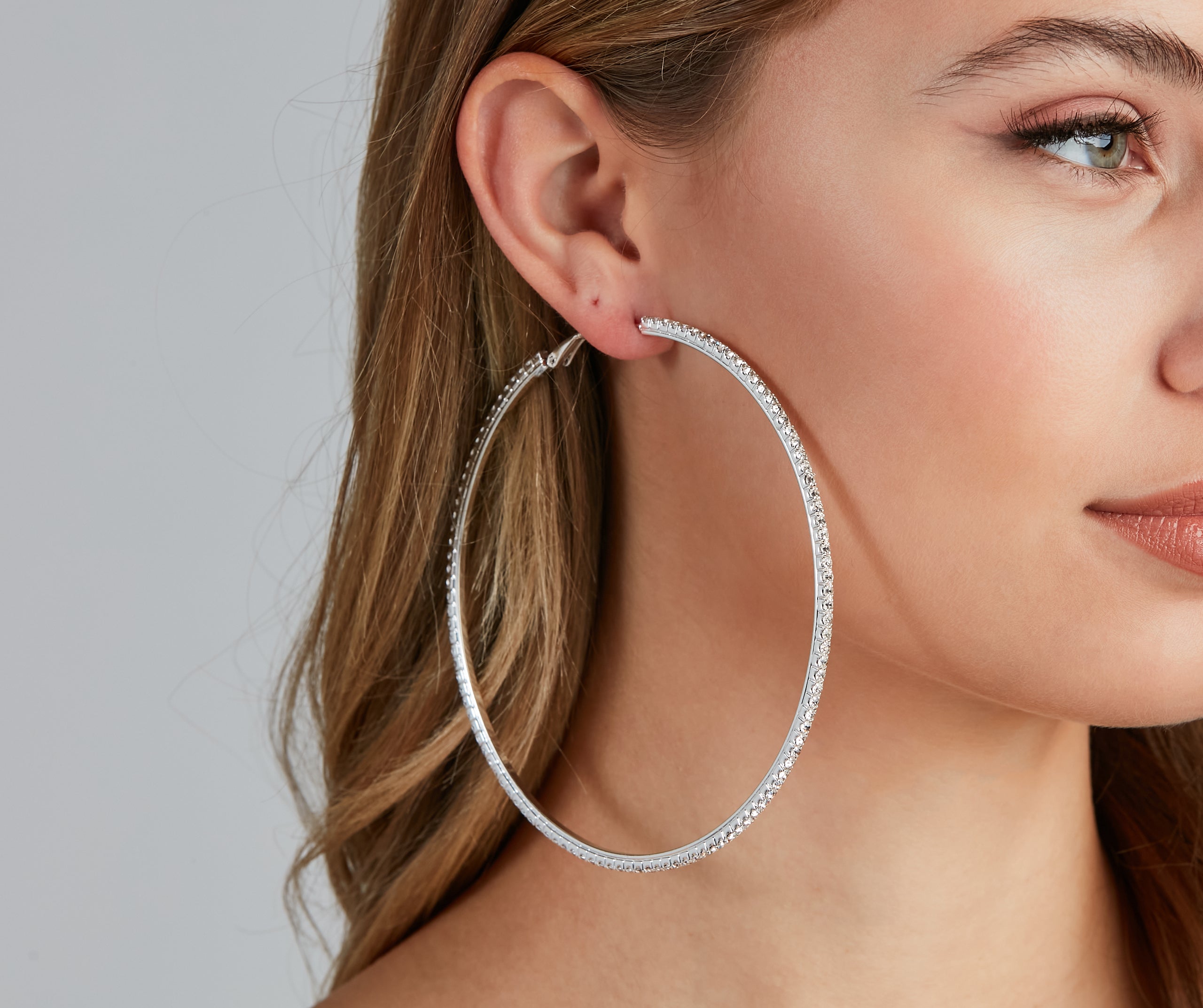 Glam Impact Rhinestone Hoops