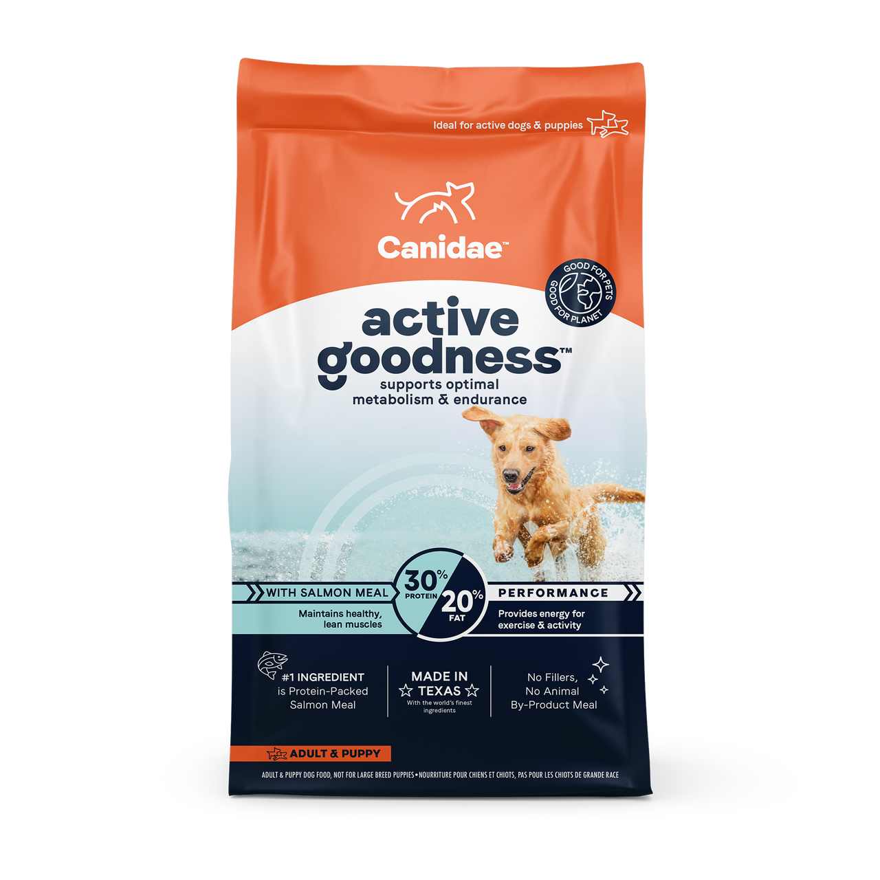 Canidae Active Goodness Salmon Meal Dry Dog Food， 30lbs