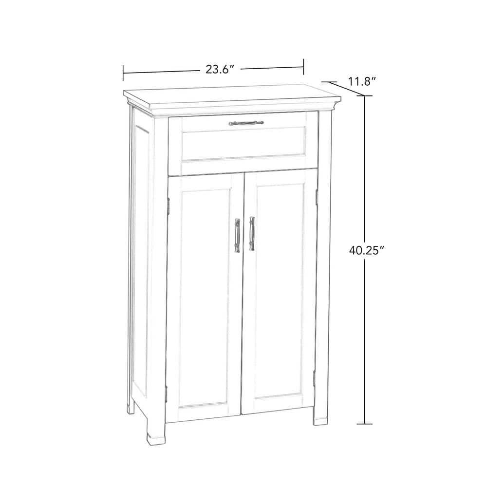 RiverRidge Home Somerset Collection 2334 in W x 40 in H x 12 in D 2Door Floor Cabinet in White