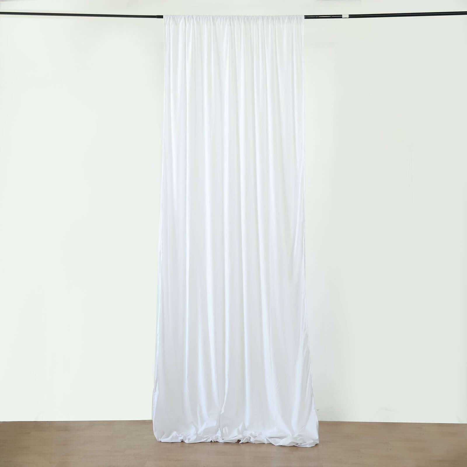 White Scuba Polyester Ceiling/Curtain Draping Fabric, Commercial Grade Fire Retardant Wrinkle Free Backdrop Panel With Rod Pocket - 5ftx40ft