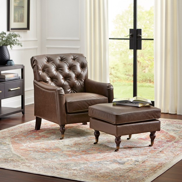 Martin Chair And Ottoman Set Brown Buylateral