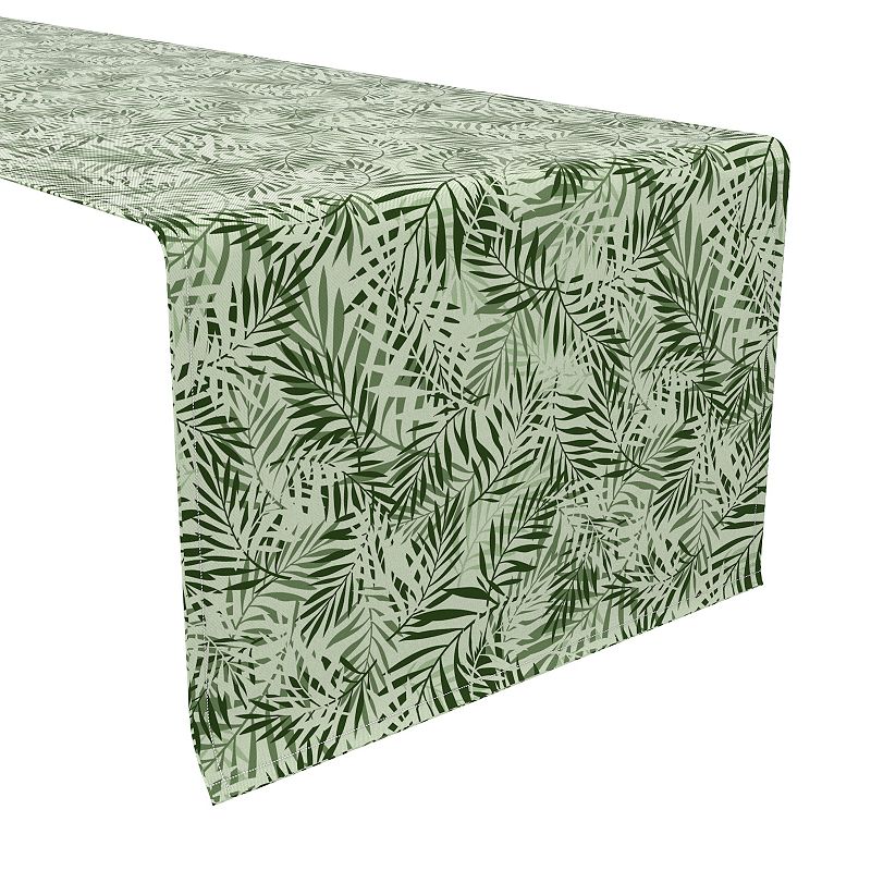 Table Runner， 100% Cotton， 16x72， Jungle Leaves