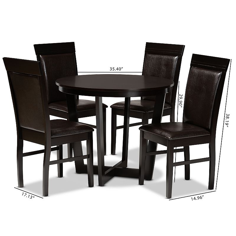 Baxton Studio Irma Dining Table and Chair 5-piece Set