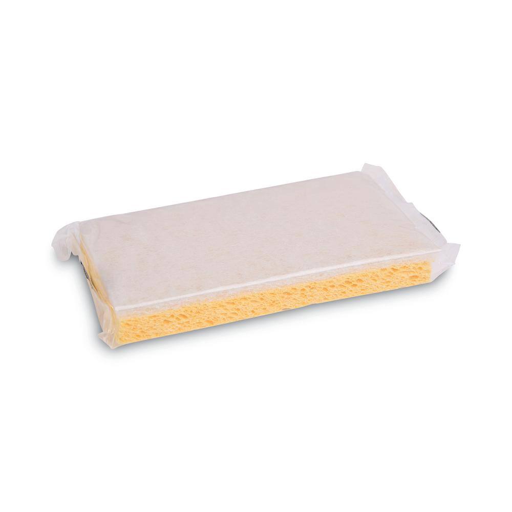 Boardwalk Scrubbing Sponge 3 35 in. x 6 110 in. 710 in. Thick YellowWhite 20Carton BWK16320