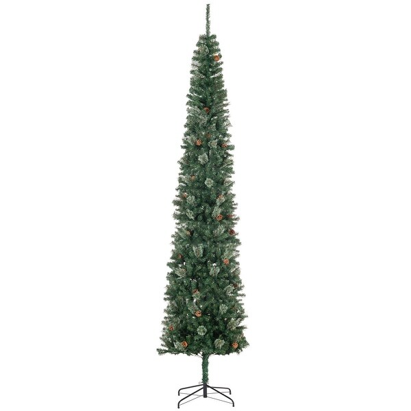 9.5FT Pencil Artificial Christmas Tree with Metal Base