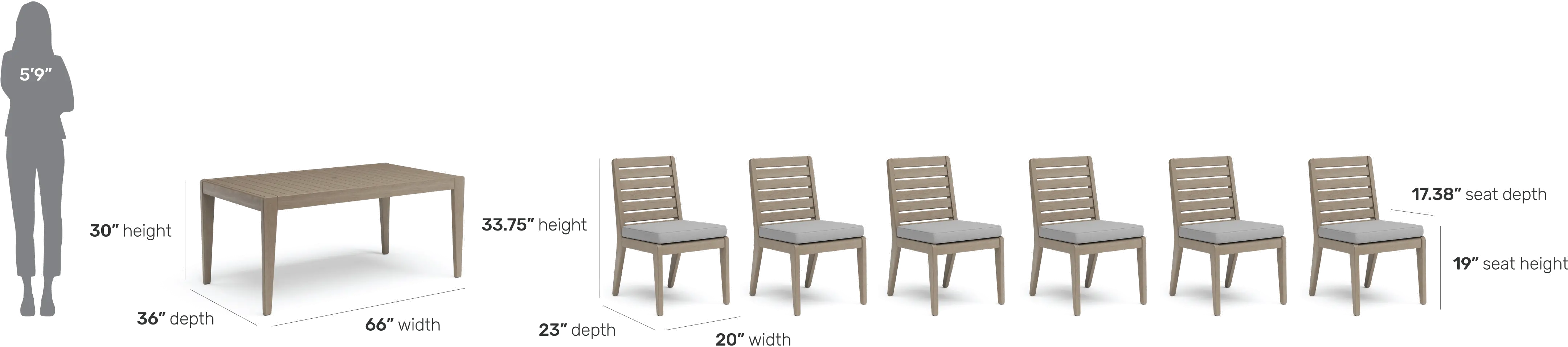 Sustain Brown 7 Piece Outdoor Dining Set