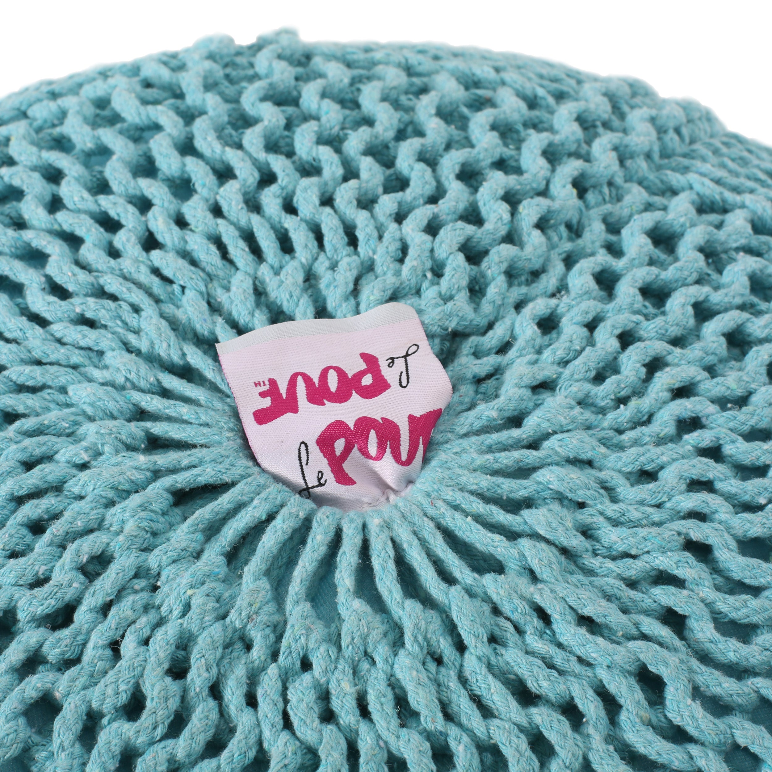 Sardis Modern Knitted Cotton Round Pouf