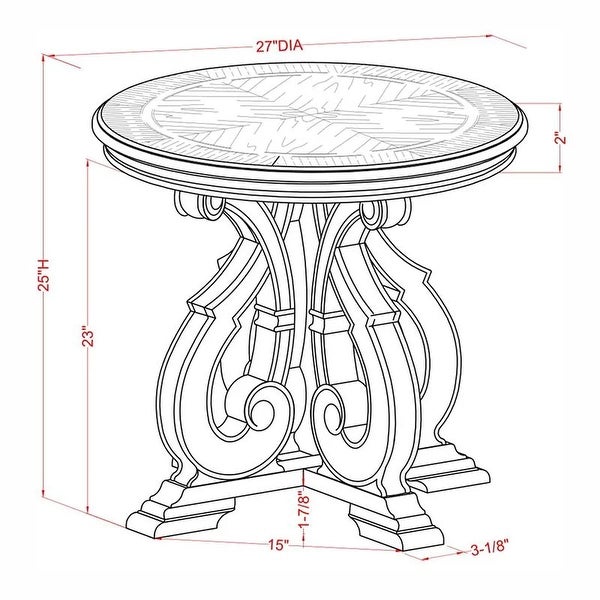 Furniture of America Roah Rustic 25-inch Scrolled Side Table (Set of 2)