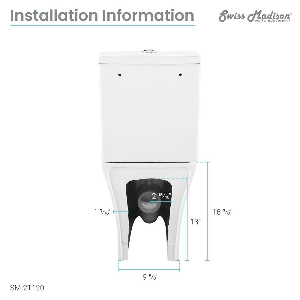 Swiss Madison Calice 2-piece 0.81.28 GPF Dual Flush Elongated Toilet in White Seat Included SM-2T120