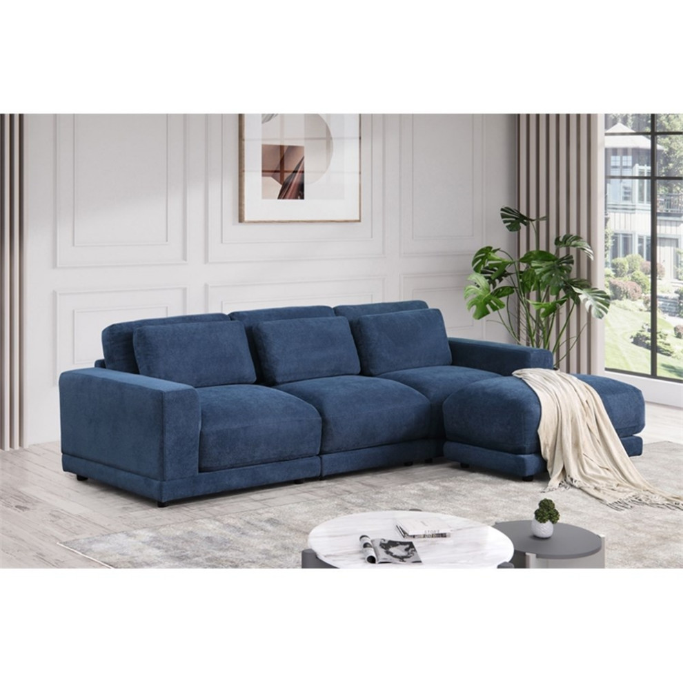 Devion Furniture 4 Piece Upholstered Fabric Modular Sofa in Dark Gray   Living Room Furniture Sets   by Homesquare  Houzz