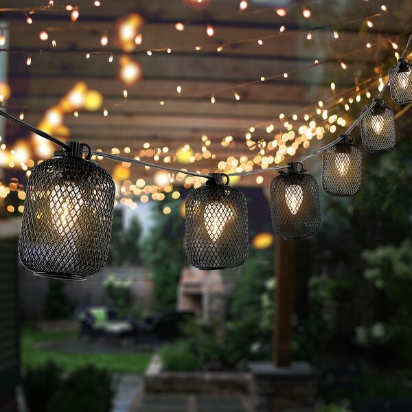 SAFAVIEH Lighting Jepsen 10 FT Led Outdoor String Lights - Black Shopping - The Best Deals on String Lights | 40112482