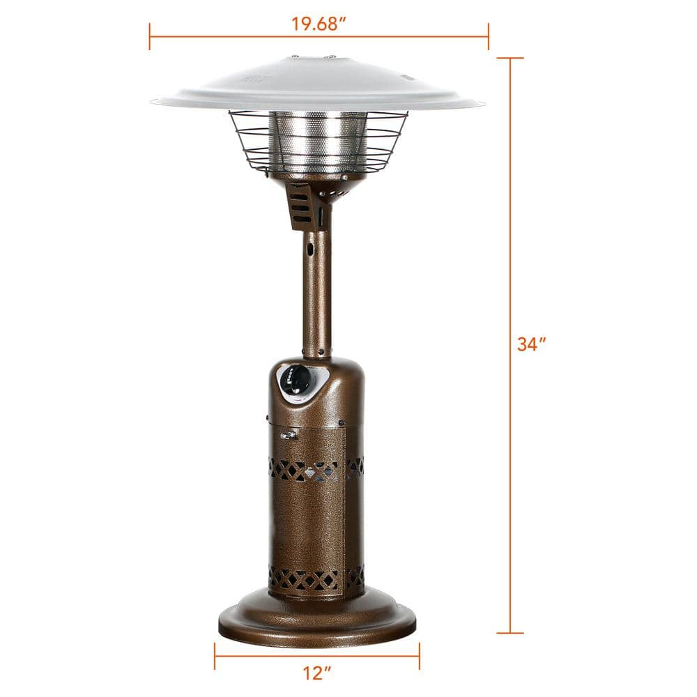 HeatMaxx Portable Patio Heater, Outdoor Propane Table Top Heater, Bronze SRPT03