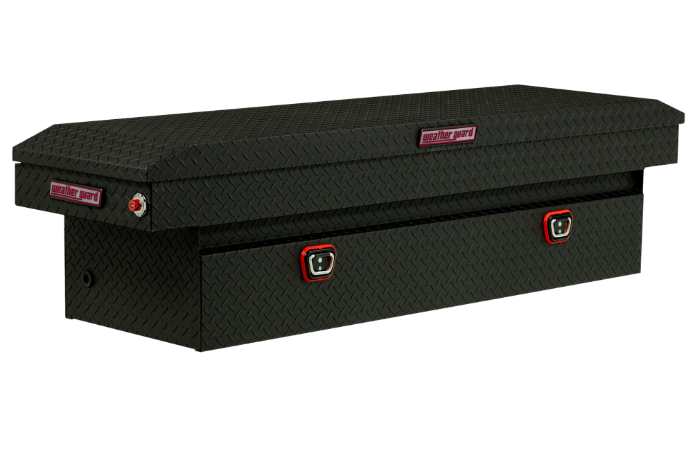 Weather Guard Saddle Truck Tool Box Aluminum Full Standard Textured Matte Black