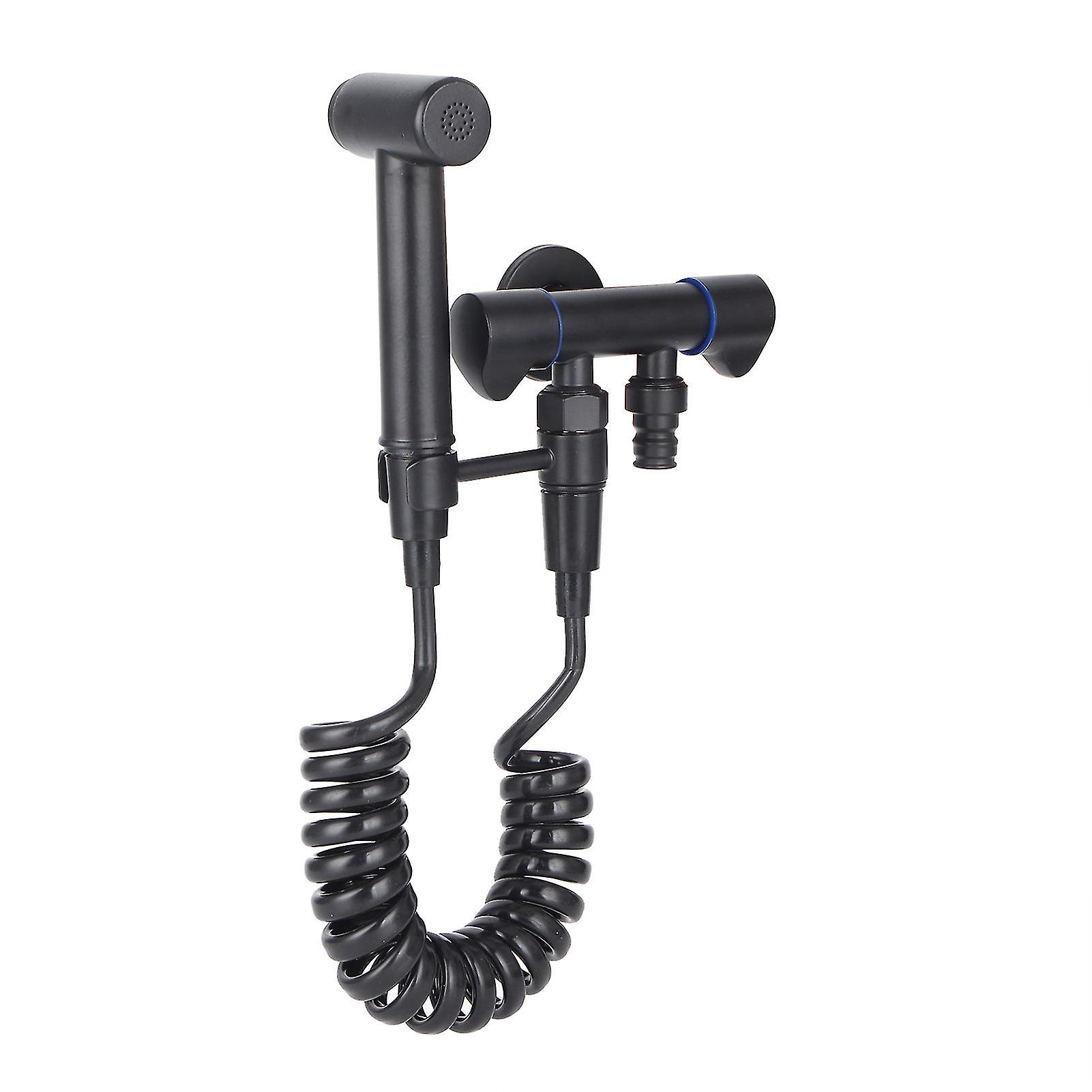 G1/2 Bidet Sprayer Set High Pressure Hand‑Held Bidet Diaper Sprayer Toilet Accessory Black