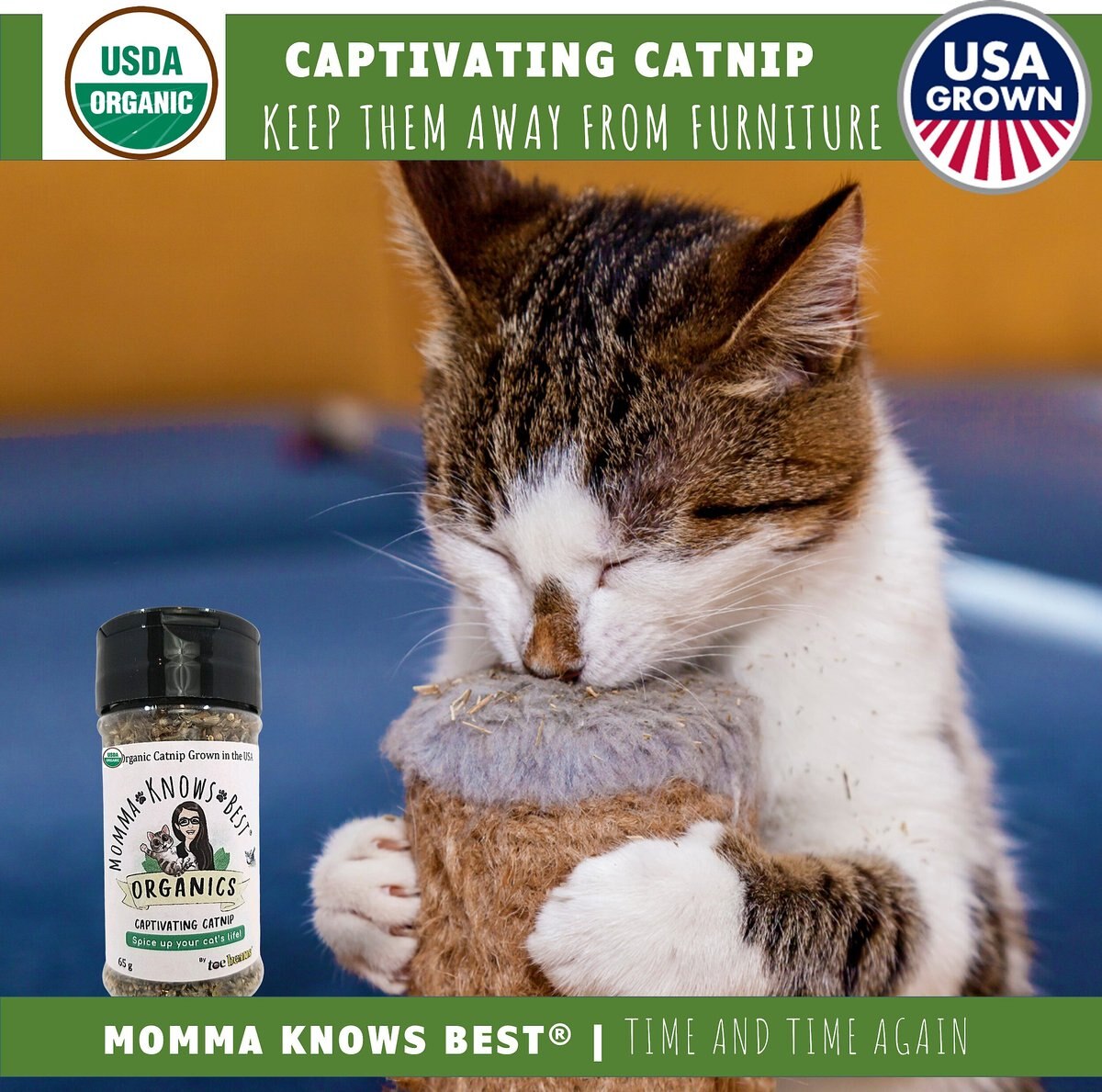 Momma Knows Best Organic Catnip， 10-g