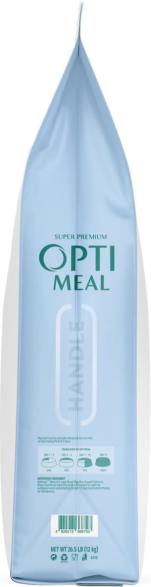 Optimeal Skin and Digestive Support Salmon and Brown Rice Recipe Medium and Large Breed Dry Dog Food