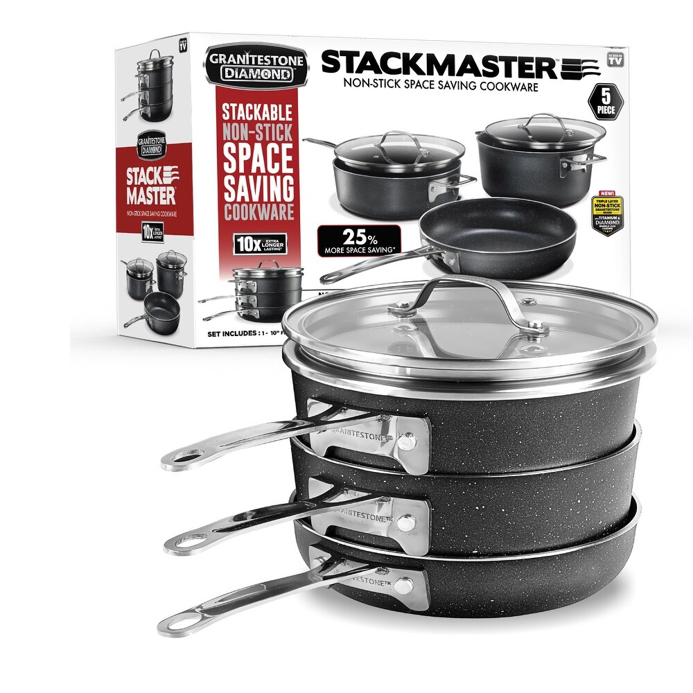 Granitestone Stackmaster Non stick 5 piece Cookware Set