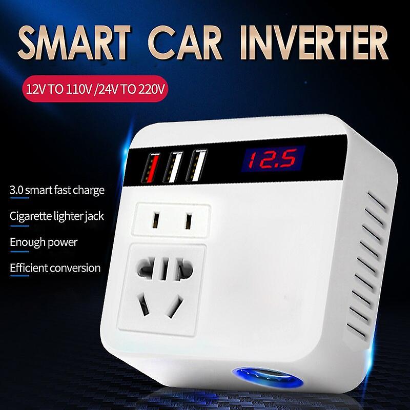 Car Power Inverter 12v/24v 220v 150w Cigarette Lighter Power Supply Inverter Adapter With Usb Charger Fast Charging Converter