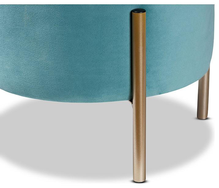 Baxton Studio Malina Contemporary Glam and Luxe Sky Blue Velvet Fabric...   Contemporary   Footstools And Ottomans   by GwG Outlet  Houzz