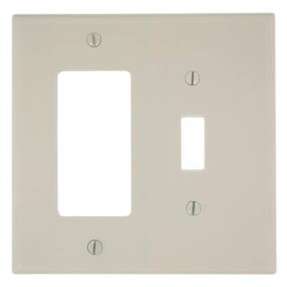 Leviton Almond 2-Gang 1-Toggle1-DecoratorRocker Wall Plate (1-Pack) 80605-T