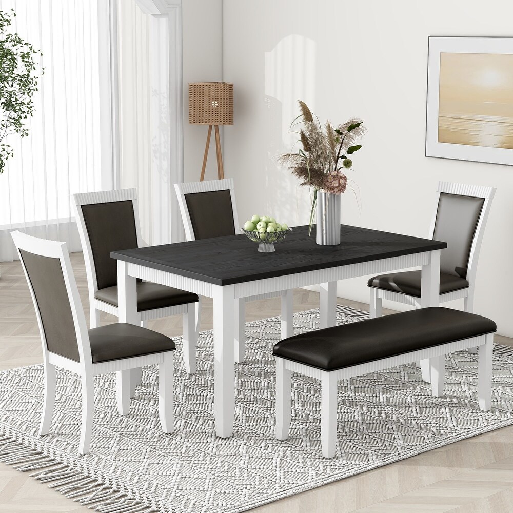 Solid Wood 6 piece Dining Table Set