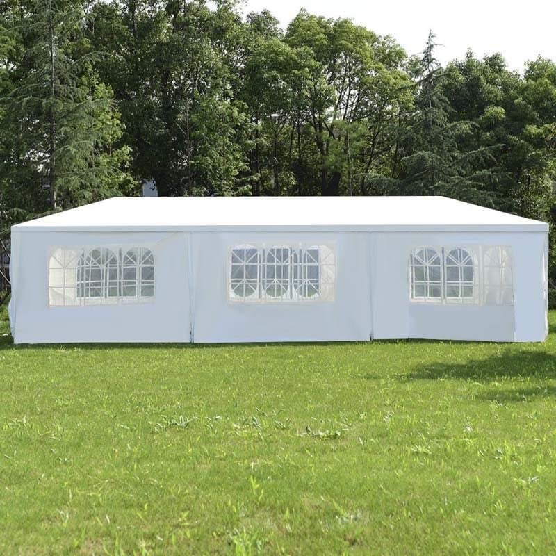 10 x 30 FT Outdoor Gazebo Canopy Tent Party Wedding Event Tent with 6 Removable Sidewalls & 2 Doorways