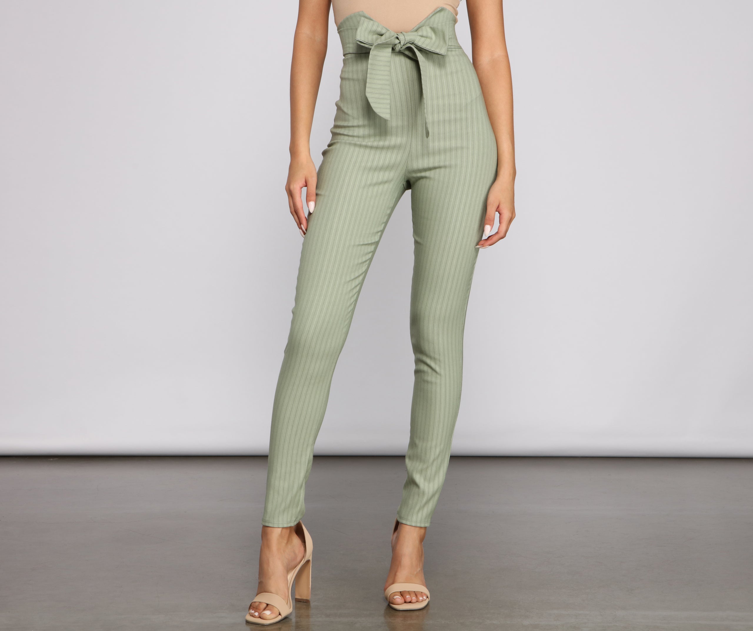 Stylishly Striped Tie-Waist Pants