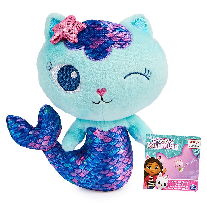 Spin Master Gabby's Dollhouse 8-inch MerCat Purr-ific Plush Toy