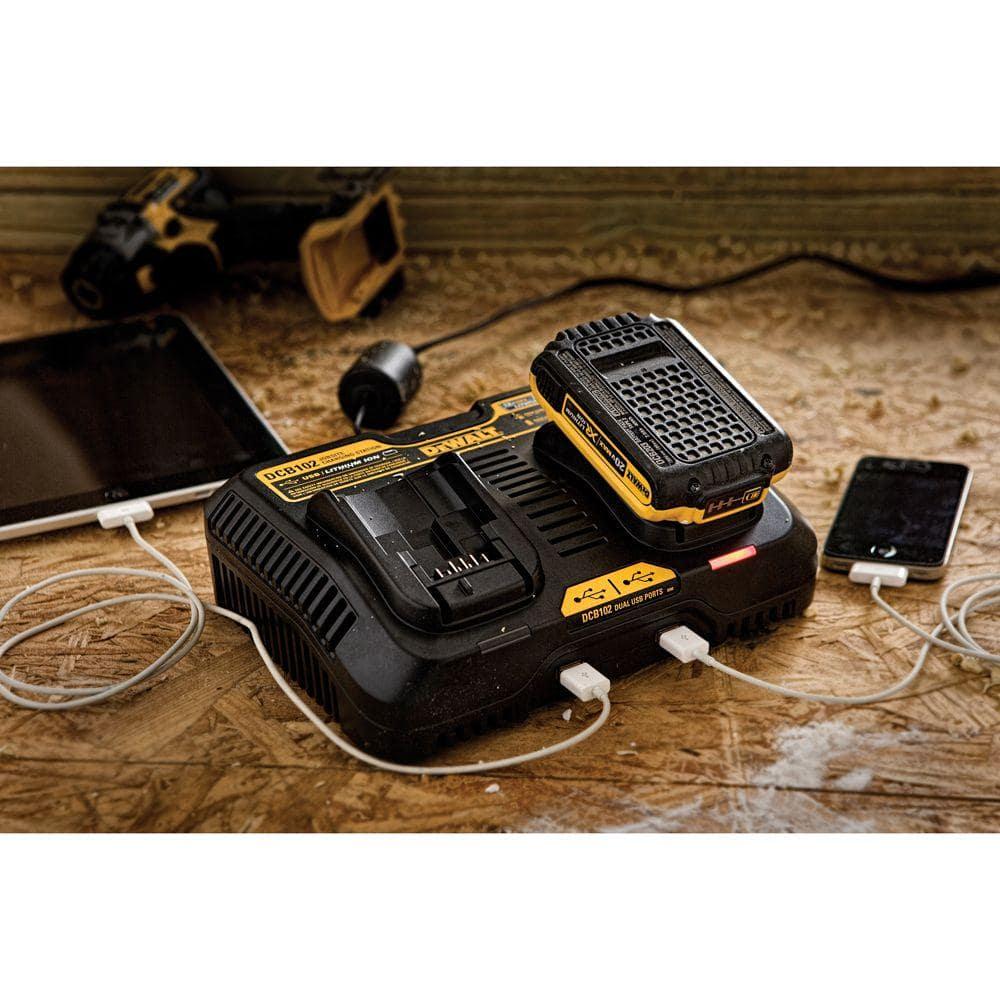 DEWALT 12V to 20V MAX LithiumIon Dual Port Jobsite Charging Station with