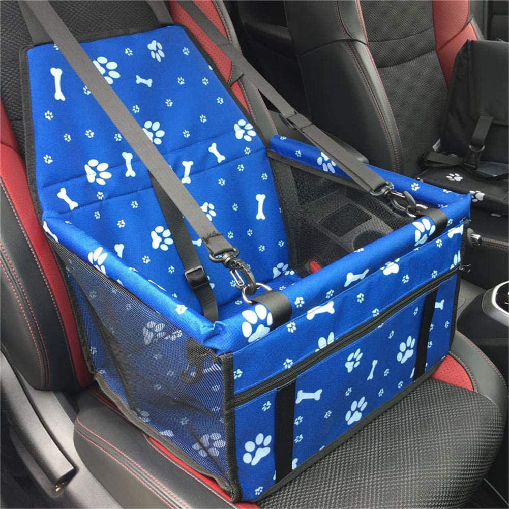 Pet Safety Seat，Small Dog Car Seat，Portable Pet Dog Car Seat Carrier，Foldable Pet Car Seat Belt Pocket Bed，Fixed Pet Box in The Car for Travel