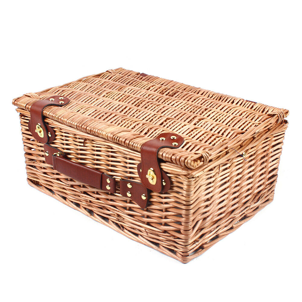 Picnic Basket Picnic Blanket Camping Essentials Outdoor Tableware and Ware Set Food Fruits Organizer for 4 Persons