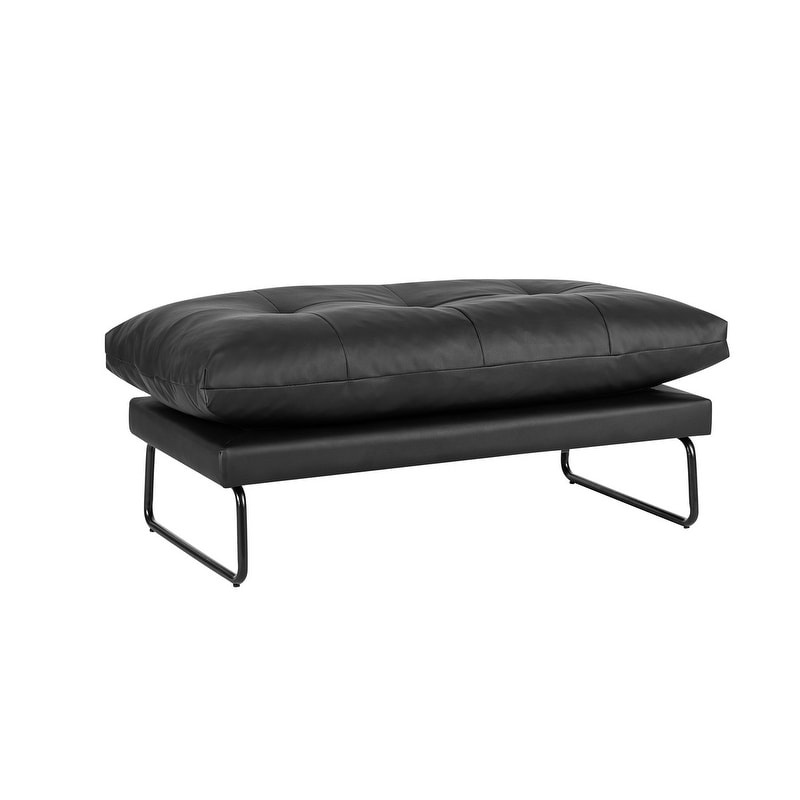 Karla PU Leather Contemporary Loveseat and Ottoman