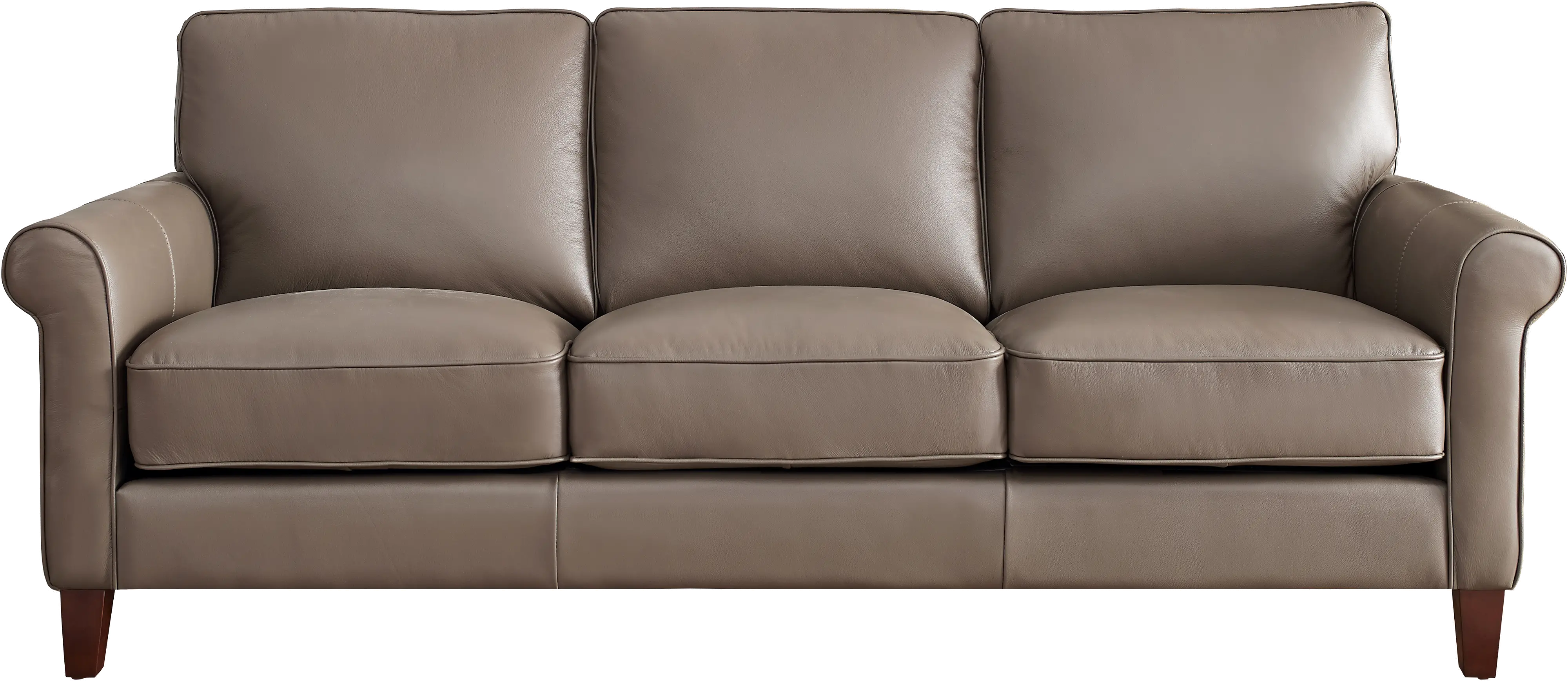 New London Taupe Leather Sofa