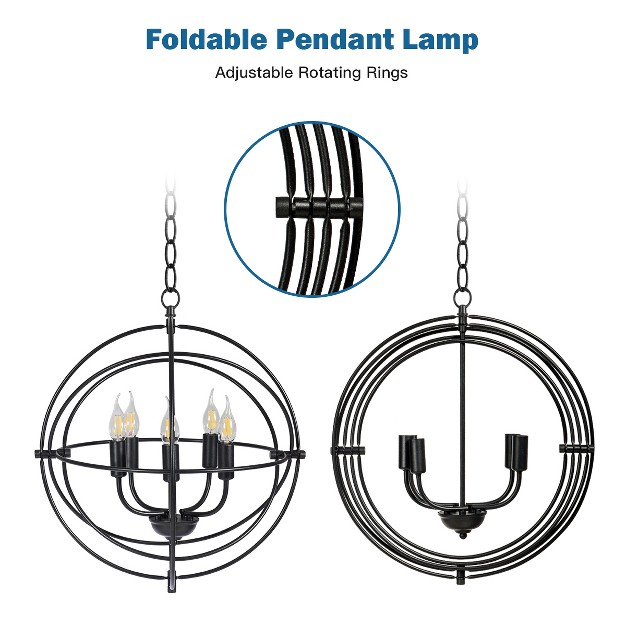 Iron Chain Ceiling Hanging Light Fixture Black