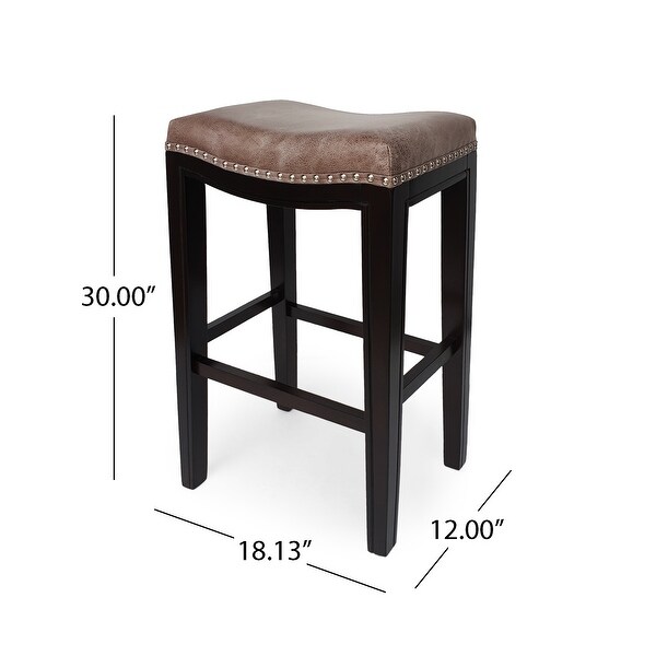 Tiffin Contemporary Studded Fabric Bar Stool (Set of 2) by Christopher Knight Home